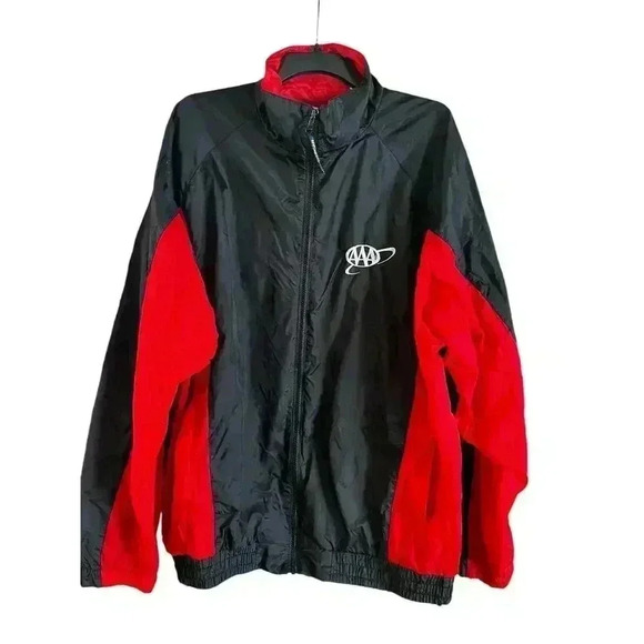 Vintage Checkered Flag Sports MARK MARTIN AAA Logo Full Zip Windbreaker Size 2XL - Picture 1 of 7